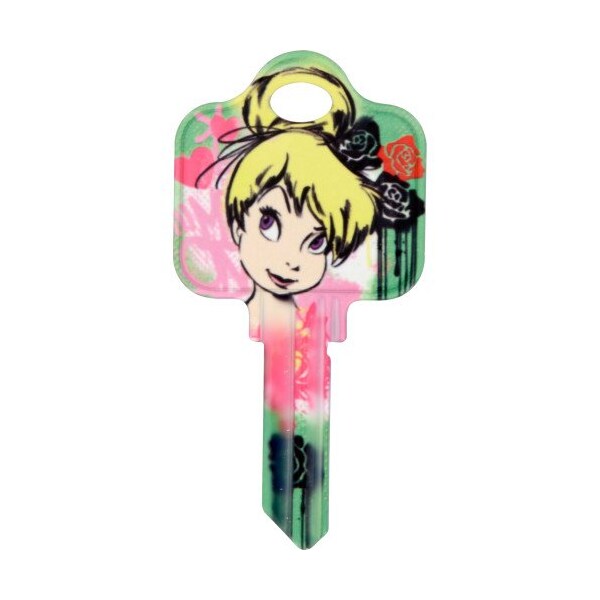 Hillman HILLMAN Disney Tinkerbell Fairy with Roses House Key Blank 68 SC1 Single For Schlage Locks 87656 - main